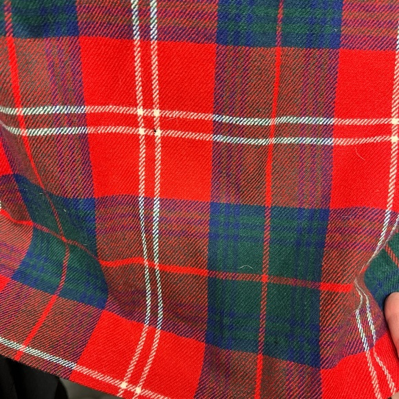 Vintage plaid poncho retro poncho plaid cape - Picture 6 of 7